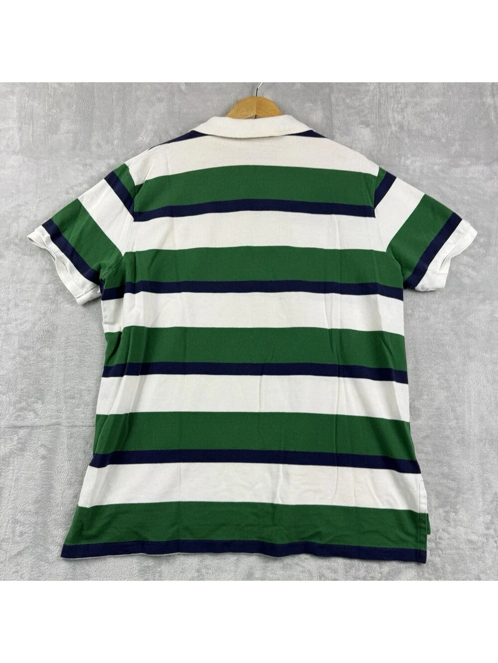 Polo Ralph Lauren Custom Fit Green Navy Stripe Short Sleeve Polo Shirt Men’s XXL